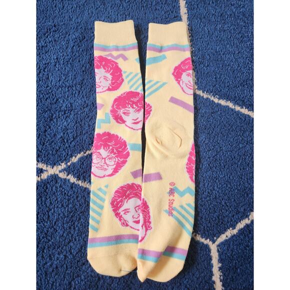 The Golden Girls Unisex Crew Socks Yellow & Pink-One Size - Picture 2 of 2